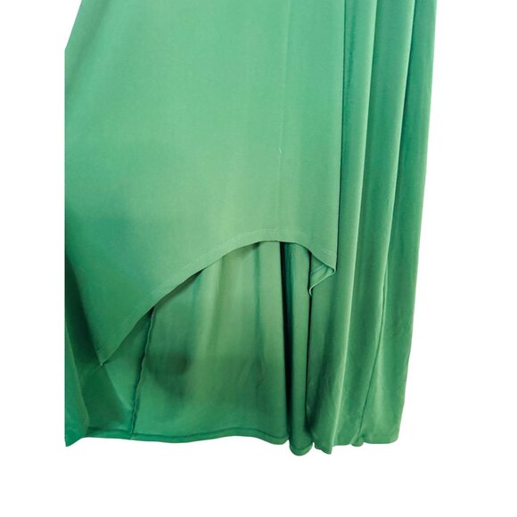Michael Kors 10 Green Pleated V-Neck Wrap Maxi Dress - Picture 7 of 16